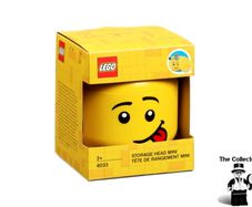 LEGO Storage Head Small Size Boy Sticking Out Tongue Happy Face Yellow Head Brand New Sealed