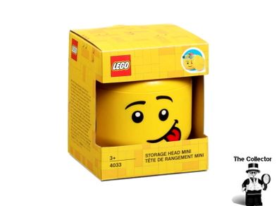 LEGO Storage Head Small Size Boy Sticking Out Tongue Happy Face Yellow Head Brand New Sealed