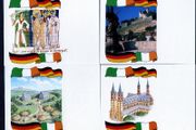 1989 Ireland Joint issue with Germany 1300th Anniversary of the Martyrdom of Irish Missionaries to Germany (Franconian Apostles) Maximum Cards Mint