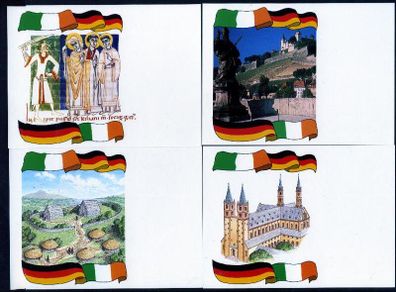 1989 Ireland Joint issue with Germany 1300th Anniversary of the Martyrdom of Irish Missionaries to Germany (Franconian Apostles) Maximum Cards Mint