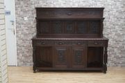 Victorian Irish Jacobean Revival Carved Oak Court Cupboard