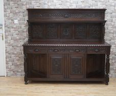 Victorian Irish Carved Solid Mahogany Court Cupboard/Sideboard