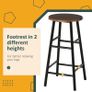 Bar Table Set, Bar Table and Stools Set, Footrest and Storage Shelf, for Kitchen, Dining Room, Pub, Cafe, Black and Oak Image 5