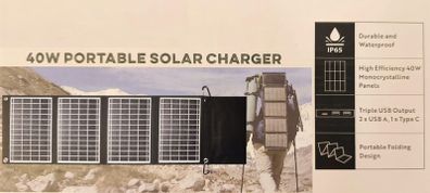 40W Portable Solar Charger Brand New with Warranty