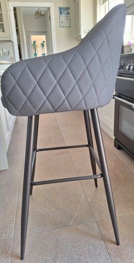 EZ Living Ottowa Grey Faux Leather Bar Stool