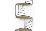 5 Tiers Corner Shelves, Retro Wall Shelves for Living Room, Bathroom, Bedroom, Kitchen and More, Carbonized Black (FREE POSTAGE)