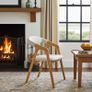 Oslo Oak Upholstered Dining Chair  Beige Chenille Fabric Image 10