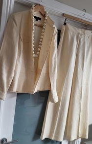 Helen Mcalinden 100% Linen Trouser Suit Sz 8uk - Rrp 499 (new)