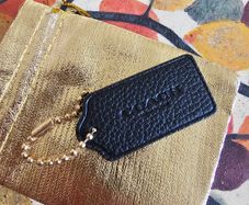 Coach Black Leather Bag Tag / Authentic / NEW