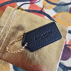 Coach Black Leather Bag Tag / Authentic / NEW