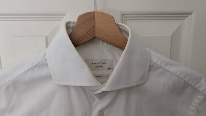 Profuomo (Sky Blue)- Slim Fit - White Formal Shirt - Double Cuff