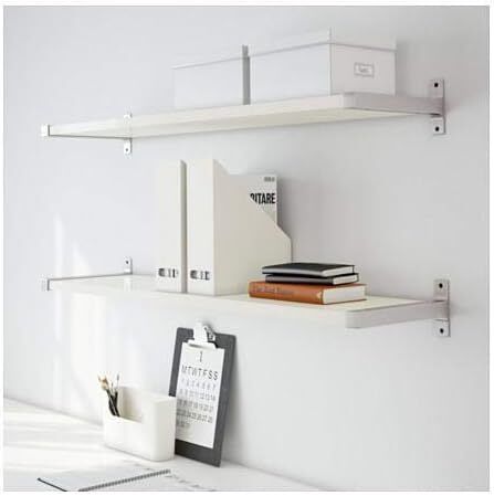 IKEA Ekby Jarpen Wall Shelf x 2, White, Aluminium 120x28 cm