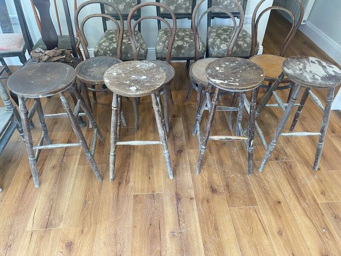 Antique chairs and stools