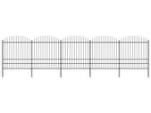 Garden Fence with Spear Top Steel (1.75-2)x8.5 m Black