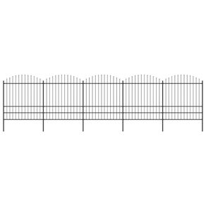 Garden Fence with Spear Top Steel (1.75-2)x8.5 m Black