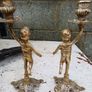 1950/60s Brass Cherub Candlesticks Image 8