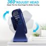 USB Desk Fan Small Desktop Table Cooling Fan with 4000mAh Rechargeable Battery 5 Speeds Portable Personal Fan, 360 Degree Rotatable Strong Wind Quiet Mini Fan For Office Bedroom Home Camping (FREE POSTAGE) Image 6