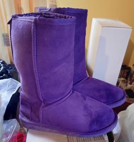 Pair Of Furry Lined, Purple Boots (used).