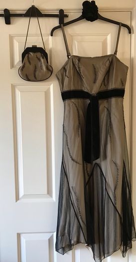Ladies Black Lace Dress & Bag by Coast