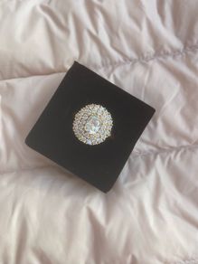 14 Carat CZ Cluster Ring  Yellow Gold