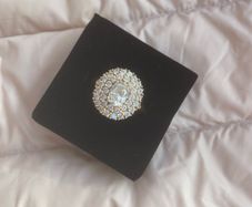 14 Carat CZ Cluster Ring  Yellow Gold