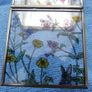Vintage Hand Painted Waterside Flowers R Stained Glass Mirror Box Image 7