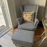 Strandmon IKEA armchair and footstool houndstooth Image 7