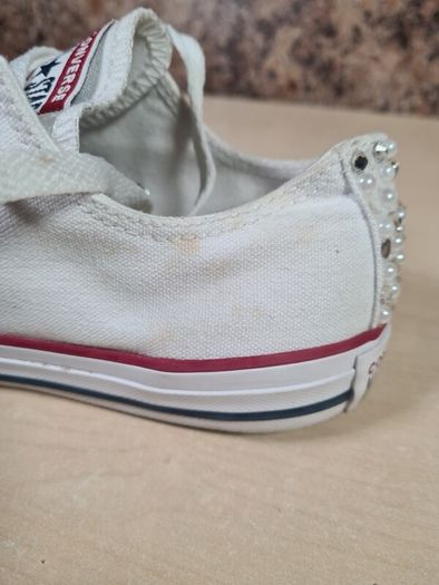girls CONVERSE ALL STAR BLING low canvas trainers runners size UK 2 EU 34 youths