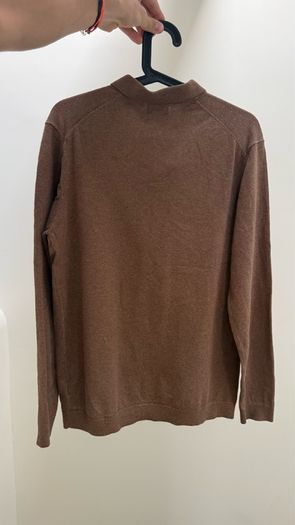 Brown Knitted Polo Jumper - NEXT - size M