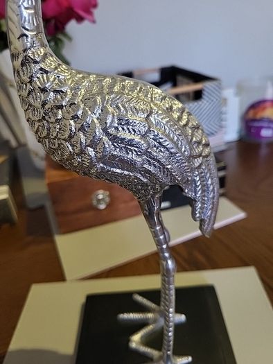 Stork ornament metal