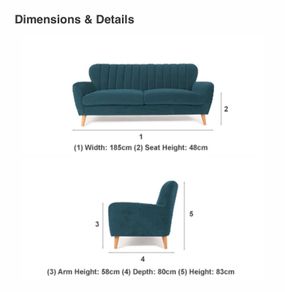 waldorf 3 seater couch