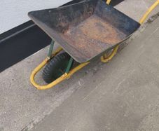 wheel barrow heavy duty old , steel