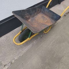wheel barrow heavy duty old , steel