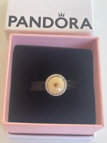 Pandora Two Tone Precious Heart Charm with 14k Gold Hearts