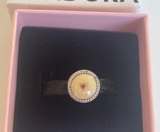 Pandora Two Tone Precious Heart Charm with 14k Gold Hearts