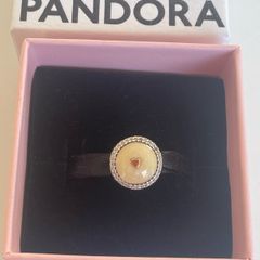 Pandora Two Tone Precious Heart Charm with 14k Gold Hearts