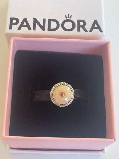 Pandora Two Tone Precious Heart Charm with 14k Gold Hearts
