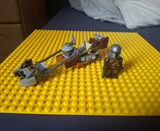Lego star wars, mandalorian and speeder