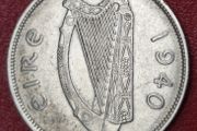 Ireland 1940 half crown silver coin