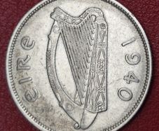 Ireland 1940 half crown silver coin