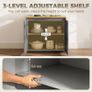 Kitchen Sideboard Storage Cabinet with 2 Doors & Adjustable Shelf, Multipurpose Cupboard for Living Room, Hallway & Entryway, Grey Image 4