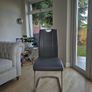 Grey Leather Dining Chairs Image 3