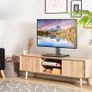 Universal Table Top Pedestal TV Stand for 32"-55" LED Plasma Flat Curved Screens, Height Adjustable TV stand with Tempered Glass Base & Cable Management, Holds 40 KG Max.VESA 400x400mm Image 4