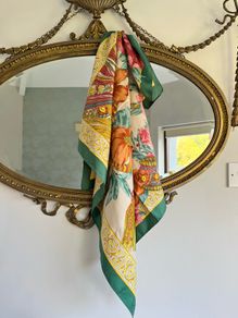 Vintage Tesa de Baviera Floral Silk-like Summer Scarf