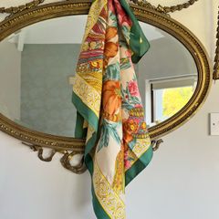 Vintage Tesa de Baviera Floral Silk-like Summer Scarf