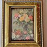 Vintage Trio of Mini Italian Floral Print on Silk Framed Image 4