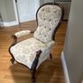 Early Victorian salon/parlor chair in mint condition mahogany on castors.  Restored with original hair.  Beautiful piece of furniture Image 4