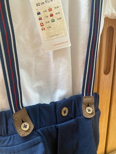 NameIT navy shorts, top and braces 92cm