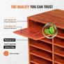 27 Compartments Wood Literature Organizer, Adjustable Shelves, Medium Density Fiberboard Mail Center, Office Home School Storage for Files, Image 6