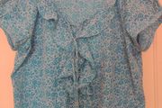 Brand New blue floral Bm top size UK22 EU50 postage included